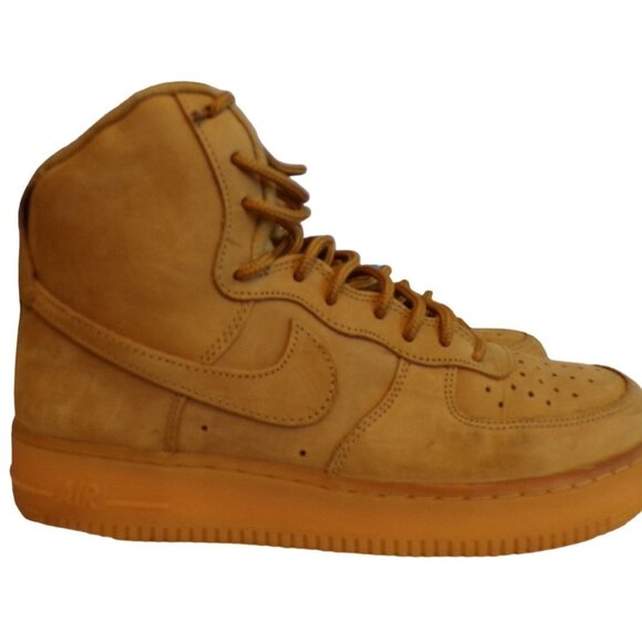 Nike Air Force 1 High Top Sneakers Men's Size 7.5 Women's size 9 Wheat Leather - Picture 5 of 7